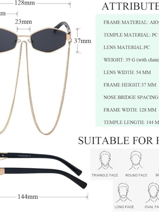 Sunglasses with Gold Chain main image 9